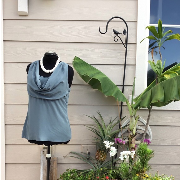 Silk Blouse Pre-Loved Large Sleevless Side Zip